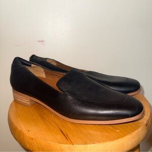 Franco Sarto Black Leather Slip-On Loafers